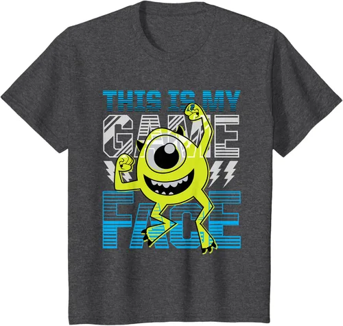 Vista 36 de Disney Pixar Monsters Inc. Mike Wazowski Game Face Camiseta Negro