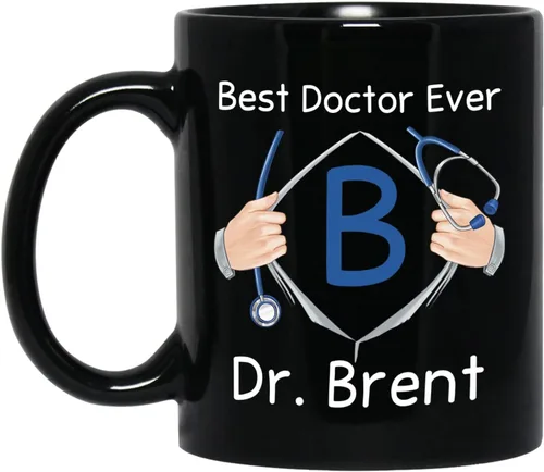 Vista 13 de Taza de café negra personalizada, regalo para agradecimiento al médico, divertida taza de café con texto en inglés "This Is A Doctor's Doctor's 11