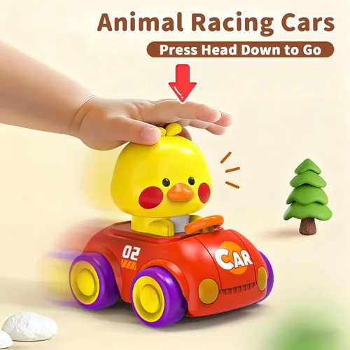 Vista 5 de Press to Go - Juego de 4 autos de animales para bebés de 6 a 36 meses