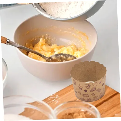 Vista 2 de STOBAZA 100 Uds. Tazas de pastel para hacer tartas, taza de papel para magdalenas, moldes para magdalenas, moldes para magdalenas, mini tazas