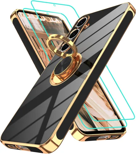 Vista 159 de Funda para Motorola Moto G 5G 2024: Funda Moto G Play 5G 2024 con 2 piezas de protectores de pantalla, soporte de anillo de rotación de 360°