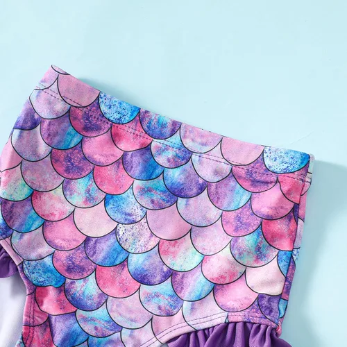 Vista 4 de LYSMuch Traje de baño para niñas pequeñas, traje de baño de 3 piezas con sombrero