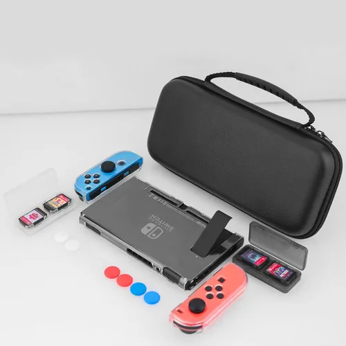 Vista 7 de FUNDIARY 10 in 1 Carrying Case Compatible with Nintendo Switch(Not OLED or Lite) with 10 Games Cartridges - Portable Hard Travel Carry Case Shell