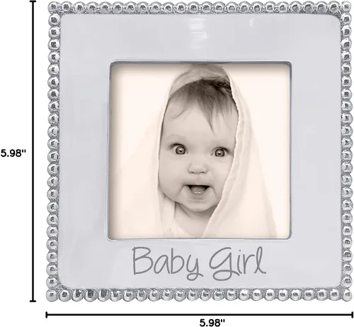 Vista 5 de MARIPOSA BABY GIRL - Marco con cuentas de 4 x 4, color plateado
