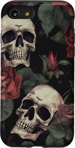 Vista 18 de iPhone 16 Gothic Skull and Roses - Accessorize in Style! Case
