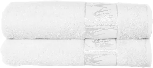 Vista 10 de Juego de 2 toallas de baño súper suaves de lujo, viscosa prémium derivada de bambú y algodón turco