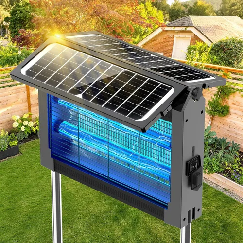 Vista 10 de Exterminador solar de insectos al aire libre, matamosquitos de 4500 V con Negro