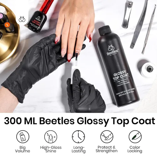 Vista 3 de Beetles - Recambio de capa superior extra brillante a granel de 10.5 fl oz (10.1 fl oz)