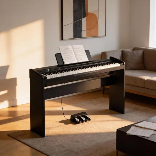 Vista 7 de Korg Piano digital LP-180, paquete negro con banco de muebles, libro de instrucciones, DVD instructivo de Austin Bazaar y paño de pulido