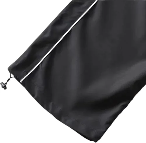 Vista 6 de KMBANGI Pantalones de paracaídas para mujer, holgados Y2k, pantalones deportivos con cintura elástica, rayas laterales, pantalones deportivos