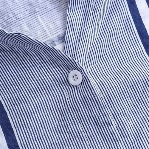 Vista 3 de Camiseta de lino para mujer, ajuste holgado, vintage, con lazo de encaje, cuello en V, bordada, cómoda, relajada, manga 34