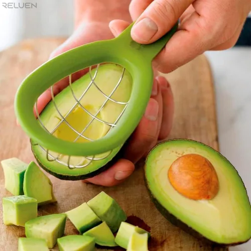 Vista 7 de Herramienta para cortar aguacate – Cuber de aguacate de 3.2 x 6.3 pulgadas con mango ergonómico, fácil de usar y limpiar, plástico de grado