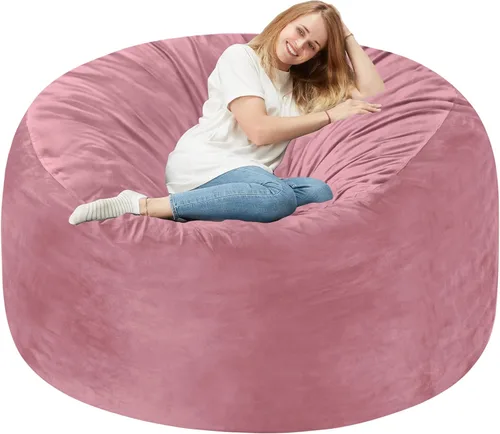 Vista 61 de Homguava - Sillón puff de 3 pies Sillón estilo puff grande de 3 pulgadas con relleno de espuma viscoelástica, sofá suave con funda de terciopelo