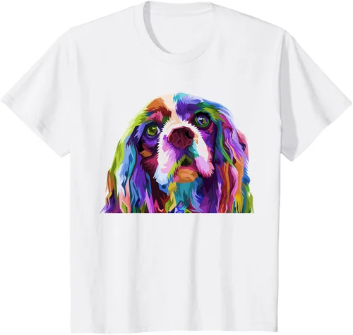 Vista 18 de Camiseta con diseño de Cocker Spaniel de arte pop para dueños de perros, Negro, S
