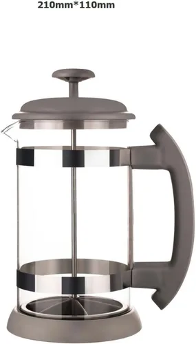 Vista 5 de Cafetera de acero inoxidable, cafetera de prensa para el hogar, cafetera de café preparada a mano, taza de café de 1 litro (color amarillo)