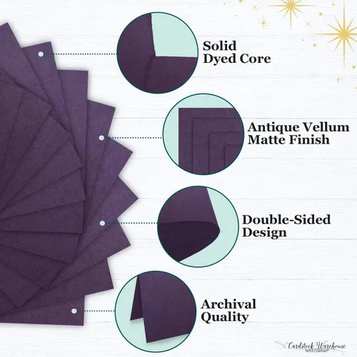 Vista 4 de Cardstock Warehouse Colorplan Amatista púrpura – 8.5 x 11 pulgadas – 100 libras / 9.52 oz/m² de papel de cartulina mate premium – 25 hojas