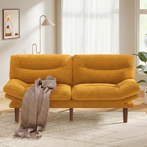 Vista 10 de Pipishell Sofá cama futón de 75 pulgadas con reposabrazos ajustables