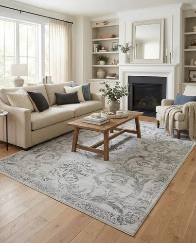 Vista 12 de Rugs.com Alfombra de la colección Finsbury, alfombra mediana de 2 x 3 pies, color beige, perfecta para salas de estar, comedores grandes, planos
