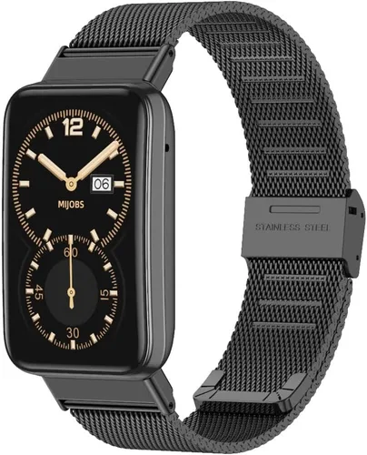 Vista 5 de Correa Mi Band 7 Pro, pulsera de metal para Xiaomi Mi Band 7 Pro Smart Bracelets Accesorios de repuesto Negro Metálico