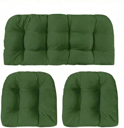 Vista 59 de RSH DECOR: Sunbrella - Juego de 3 cojines de mimbre copetudos 41 x 19 pulgadas y 19 x 19 pulgadas Fabricado con tela de rendimiento Sunbrella