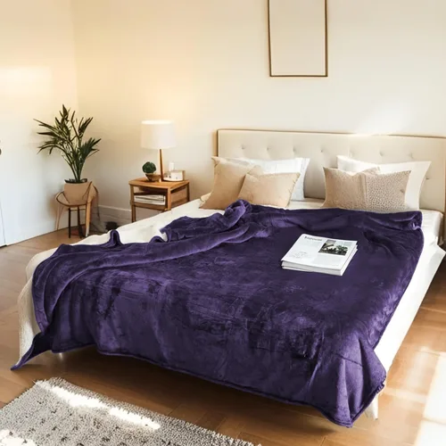 Vista 45 de Manta térmica eléctrica tipo throw tamaño 50"x60" - Tela de franela y sherpa de doble cara, 6 ajustes de calor y 3 horas de apagado automático
