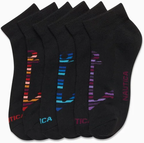 Vista 3 de Nautica Calcetines para mujer Calcetines deportivos de corte cuarto (paquete de 6)