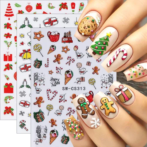 Vista 28 de 30 hojas de calcomanías de uñas para el día de San Valentín, diseño de flores, corazón, pastel de frutas, serie de labios rojos, suministros de arte