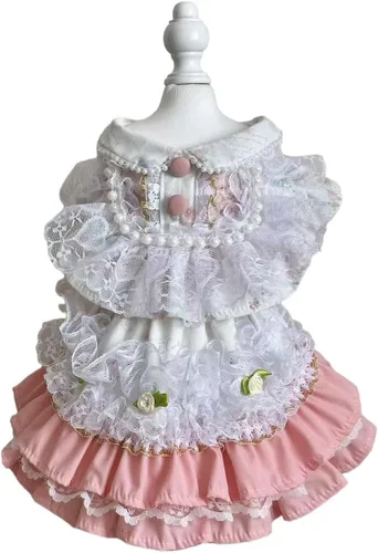 Vista 7 de Moda Vestido de Princesa de Encaje para Perro Cachorro Dulce para Perro EXTRAL Pequeño y Pequeño A-Negro XX-Pequeño