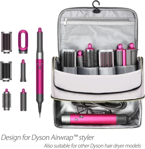 Vista 2 de Funda de viaje de doble capa para Dyson Airwrap, funda de transporte de viaje Shark Flexstyle, bolsa de almacenamiento portátil impermeable