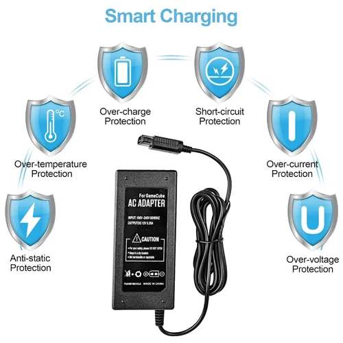 Vista 5 de NOVEMS Gamecube AC Power Supply Adapter, Gamecube Power Cord, Compatible with Nintendo Gamecube NGC System (without av cable)