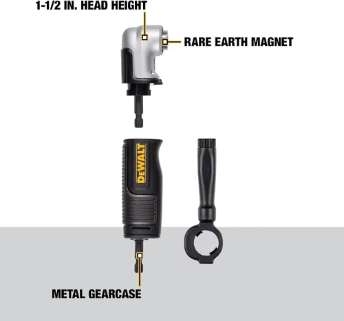 Vista 2 de DEWALT FLEXTORQ Adaptador de taladro de ángulo recto, accesorio 2 en 1 para controlador de impacto (DWAMRAFT) (Paquete de 5)