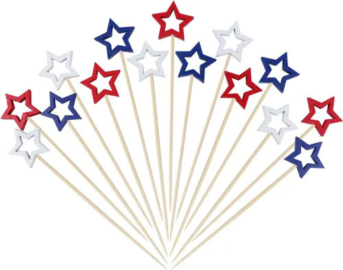 Vista 13 de Palillos de Cóctel Gold Star, Mondadientes Decorativos de 5.5 Pulgadas de Largo para Aperitivos, Frutas y Adorno de Bebidas, Suministros de Fiesta