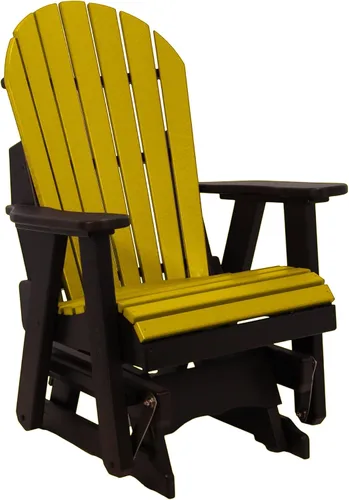 Vista 28 de Silla mecedora Aruba Adirondack de 2 pies, fabricada en Amish, madera de polietileno para exteriores, accesorios de acero inoxidable, fabricada