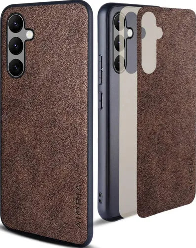 Vista 9 de AIORIA Para Samsung Galaxy A54 Case, Premium Leather Phone Cover Retro Design Funda protectora completa para Samsung Galaxy A54 5G (negro)