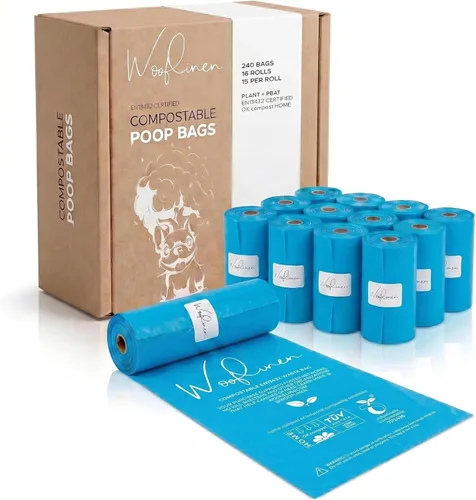 Vista 11 de Wooflinen Home Bolsas compostables para excrementos de perro – Rollos de bolsas para excrementos de perro a prueba de fugas – Grandes 9 x 13