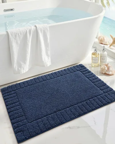 Vista 21 de DEXI - Alfombras de baño de 16"x24", alfombras antideslizantes para el suelo del baño, alfombra de baño ultrasuave y absorbente para la ducha, Beige