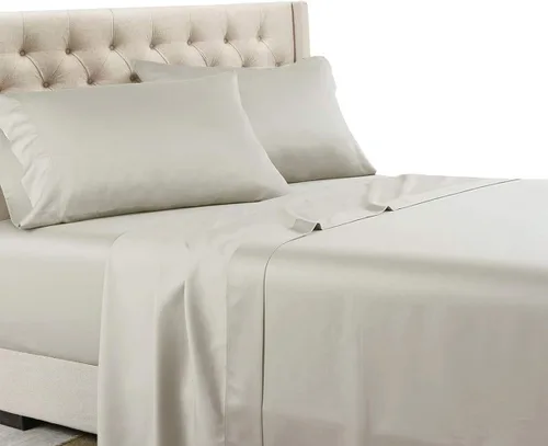 Vista 22 de Royal Tradition Juego de 2 fundas de almohada estándar de 600 hilos, 100% algodón, color beige