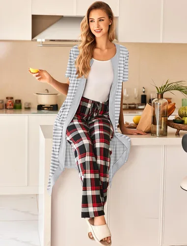 Vista 5 de Ekouaer - Vestido de entrecasa largo, con cremallera frontal, para mujer