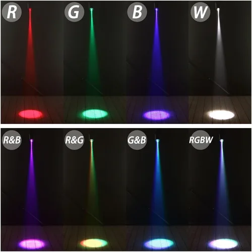 Vista 8 de U`King Pinspot Light RGBW 10W LED Beam Pin Spot por DMX 512 Proyector controlado activado por sonido para espejo, fiesta, boda, DJ, discoteca