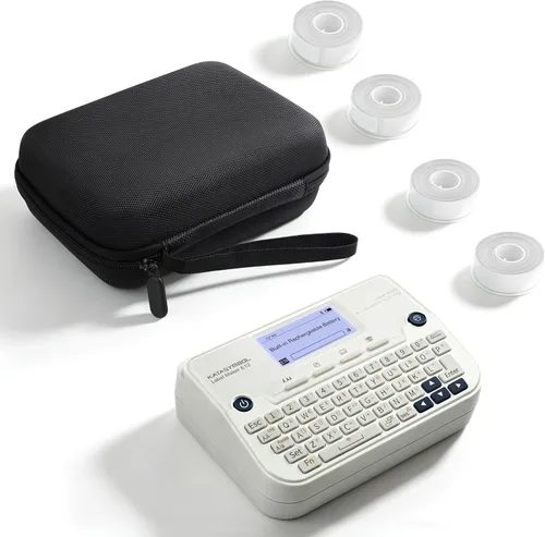 Vista 14 de SUPVAN Máquina etiquetadora con teclado y Bluetooth E12 con 4 cintas Negro