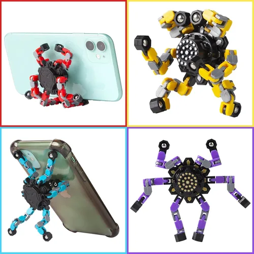 Vista 5 de Gokeey Regalos de Calcetín Navideño para Nietos Fidget Spinners Transformables para Niños y Adultos Alivio del Estrés Juguetes Sensoriales Fidget