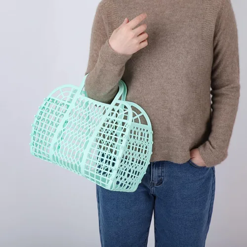 Vista 8 de BABANA Bolsas de gelatina Cesta de regalo reutilizable Bolsa de playa para niñas Niño Bolsa de gelatina para niños, Halloween, novia, cesta