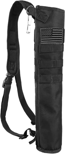 Vista 16 de Carcaj de flechas de tiro con arco ligero para la espalda de doble uso plegable compacto con sistema Molle colgado para tiro al blanco
