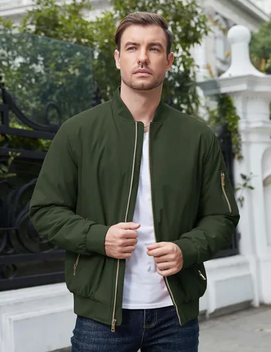 Vista 2 de CRYSULLY Chaqueta para hombre Otoño Invierno Espesar Cortavientos Chaquetas Bomber Abrigos Acolchados
