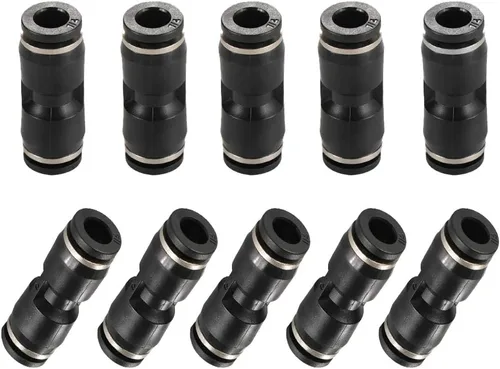 Vista 8 de 10 piezas Unión recta 1/2 "x 1/2" tubo OD empuje para conectar accesorios