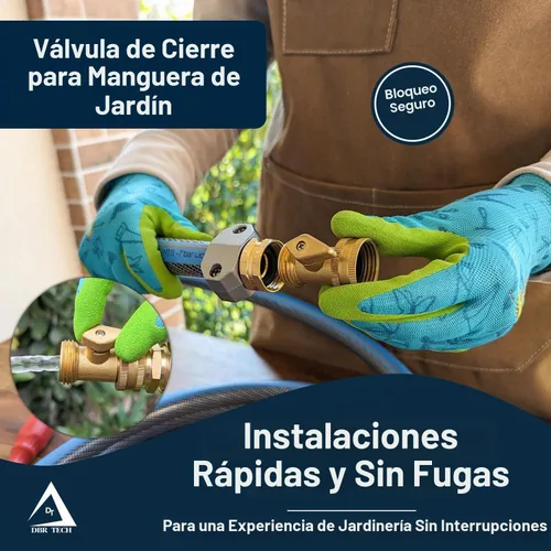 Vista 2 de DBR Tech® Válvula de cierre de manguera de jardín de latón de 3/4 pulgadas Resistente, a prueba de fugas
