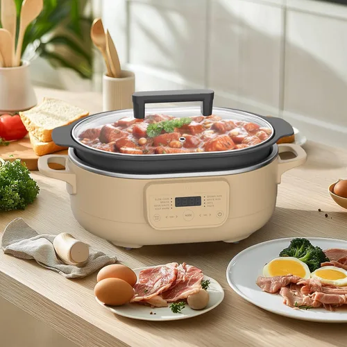 Vista 3 de 6 Quart Multi-Cooker, with 8-in-1 Casserole Programmable Slow Cooker, Dutch Oven, Pasta, Nonstick, Oven Safe Pot to 500°F Brown Sugar