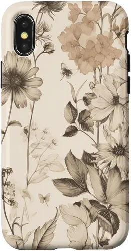 Vista 5 de Aesthetic Minimalist Wildflowers Women Floral Neutral Cream Case for iPhone 17
