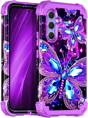 Vista 71 de Miqala Funda para Galaxy A14 5G, que brilla en la oscuridad, tres capas, resistente, a prueba de golpes, protección completa, parachoques