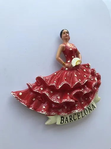 Vista 3 de 3D Flamenco Bailarín Barcelona España Imán Refrigerador Imán Viaje Pegatina Recuerdos, Resina Hogar Y Cocina Decoración, España Imán De Nevera De